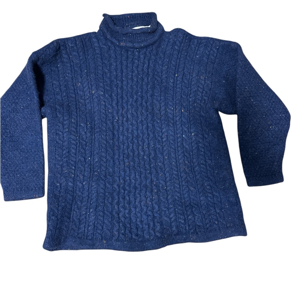 Highland Home Industries Made in Scotland Wool Sweater Size XL navy